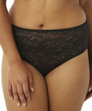 Sculptresse by Panache BLACK Pure Lace Full Brief Panty, Size 24