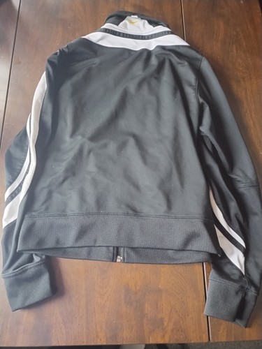 Nike Youth Jacket Size M (8-10) Black Striped Full Zip High Neck Long Sleeve - Picture 3 of 3