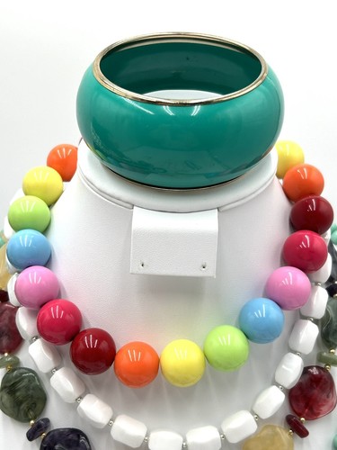 VTG 18pc Chunky Colorful Plastic 80s Jewelry Necklaces, Earrings, & Bracelets - Picture 2 of 9