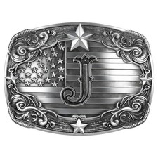 Vintage Western Cowboy Rodeo Initial Letter A-Z Belt Buckle Men J