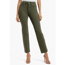 Good American Good Classic Straight Leg Jeans Fern Green Olive 12 31 High Rise