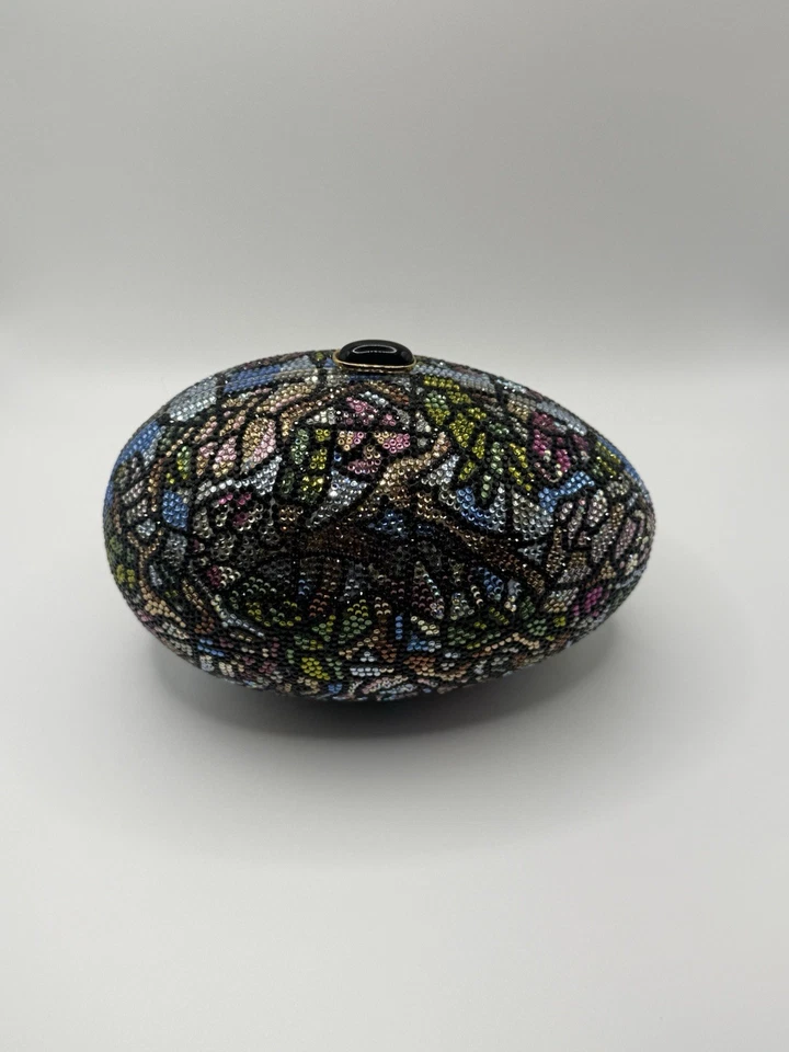 Judith Leiber Vintage Crystal Egg Minaudiere Clutch - Stained Glass Mosaic - Image 2 of 4