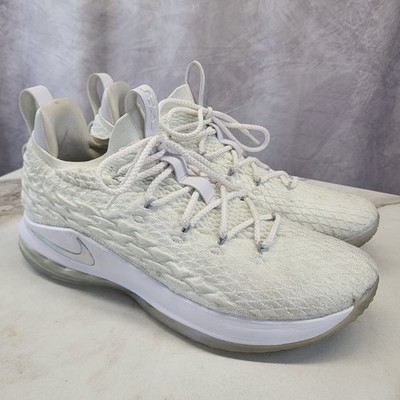 Nike LeBron XV Low White Metallic AO1755-100 Men's Basketball Shoes Size 13