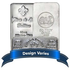 50 Troy Oz Generic Silver Bar .999 Fine Secondary Market 75.60 per troy oz
