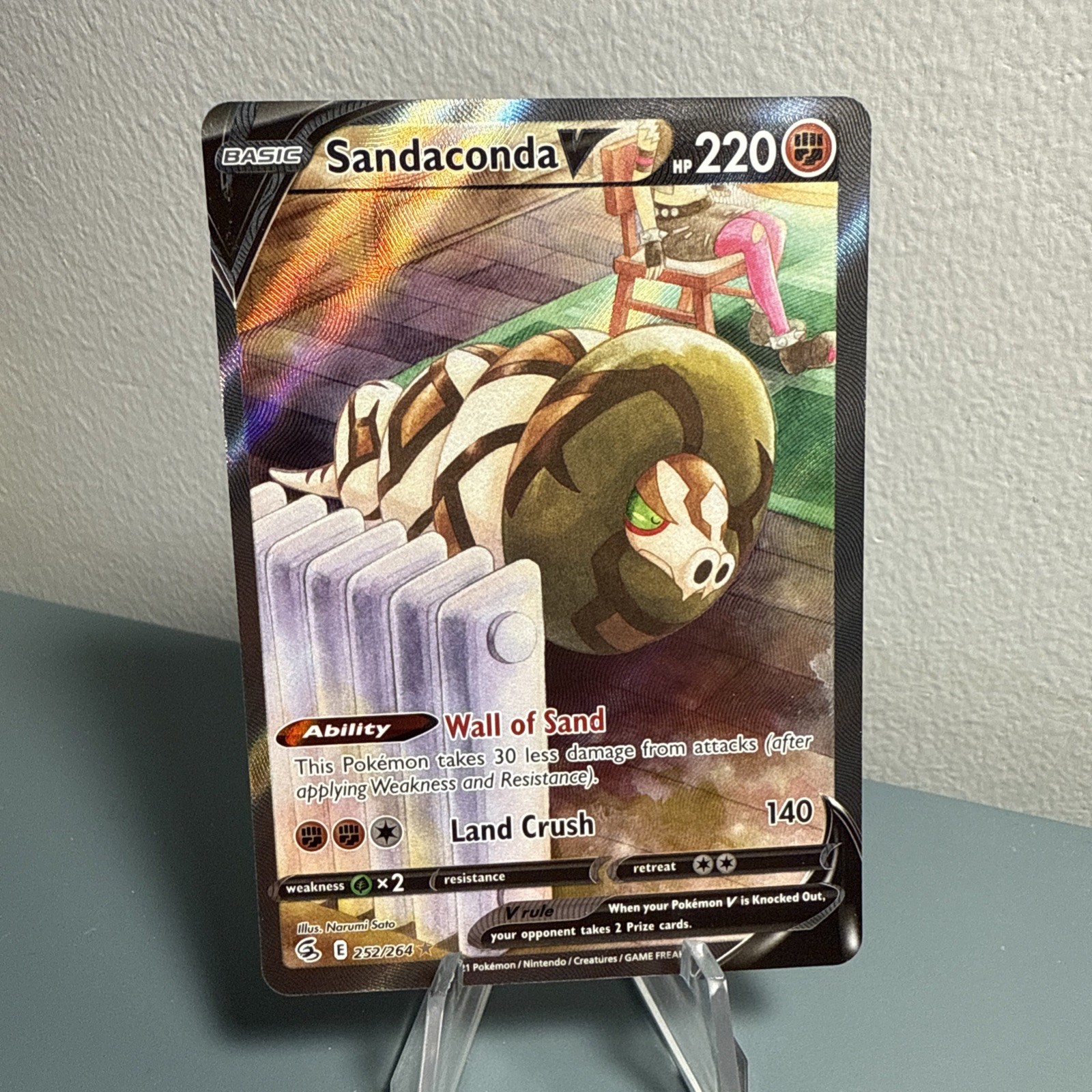 Sandaconda V (Alternate Full Art) 252/264 Swsh08: Fusion Strike Holo NM-