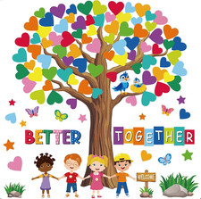 108 Sheet Tree Bulletin Board Set - Classroom Tree Bulletin Board Set Heart Cuto