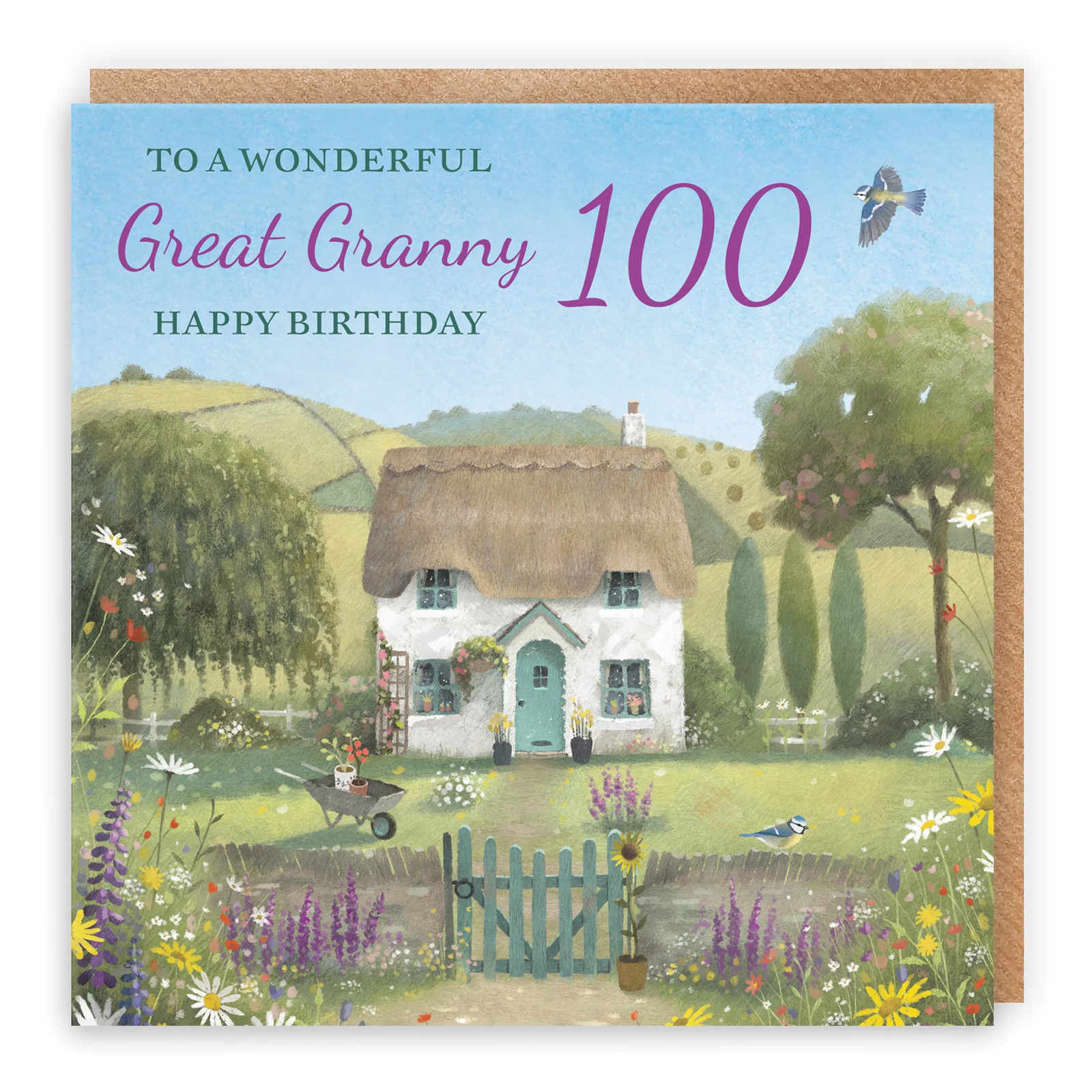 100th Great Granny Birthday Card Thatched Cottage Milo's Gallery