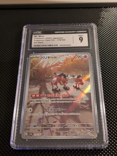 Pokemon Mr. Mime - 179/165 - SV: Scarlet & Violet 151 (MEW) JAP CGC 9 Card Slab