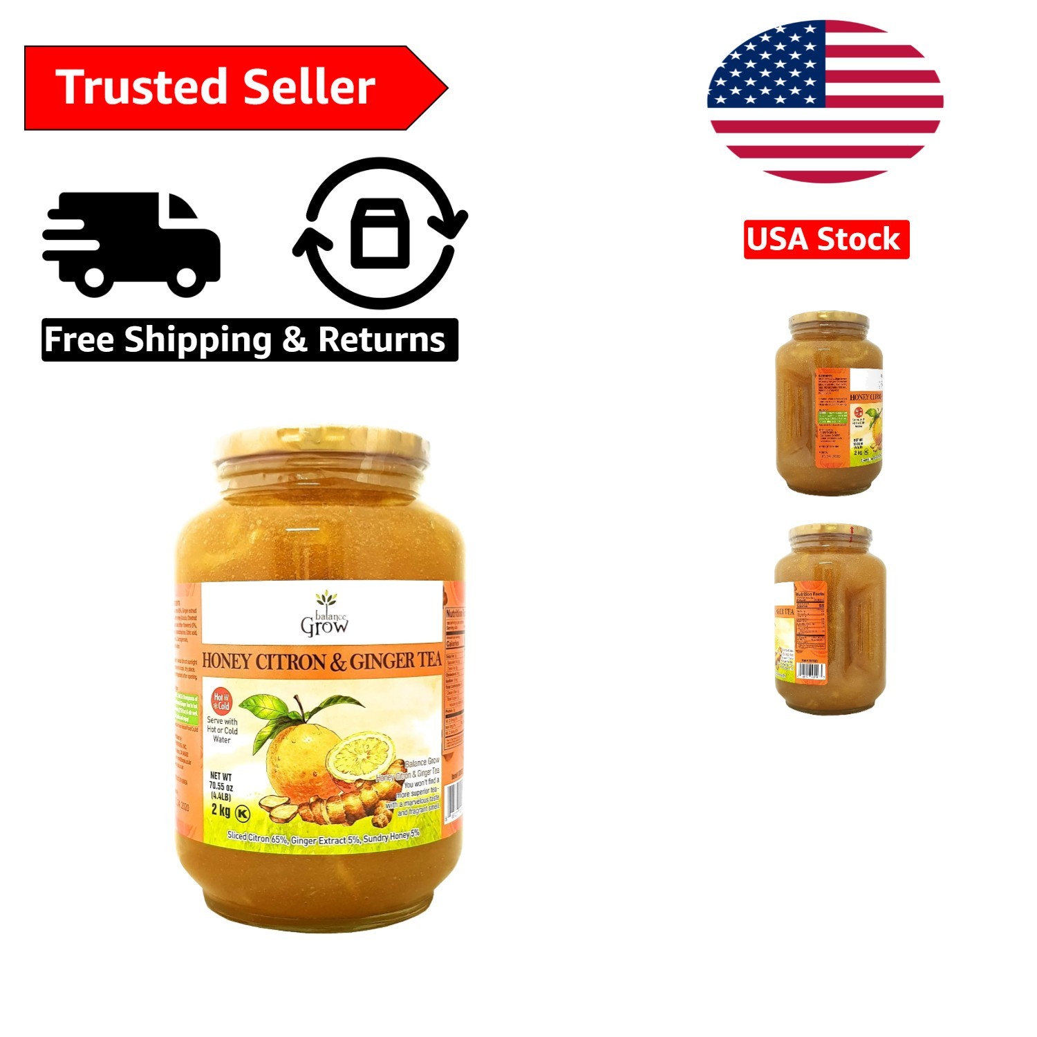 Honey Citron & Ginger Tea 70.55oz - Naturally Caffeine-Free