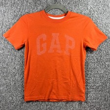 Gap Kids T-Shirt Orange Arch Logo Graphic Short Sleeve Tee Boys Size M 8-9 Years
