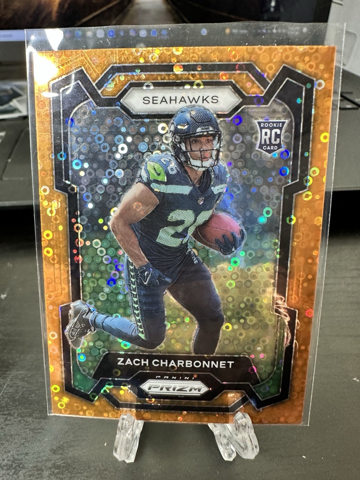 2023 Prizm Zach Charbonnet 392 Rookie Orange Disco Prizm 
