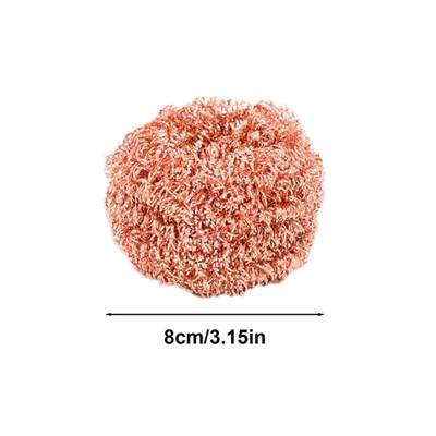 2 Pieces Copper Wire Pot Scrubbers Cleaning Supplies Dishwashing Sponge Dishwash