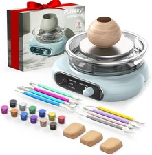 4.7" Turntable Electric Clay Wheel Mini Small Pottery Wheel Gift with Foot Pedal