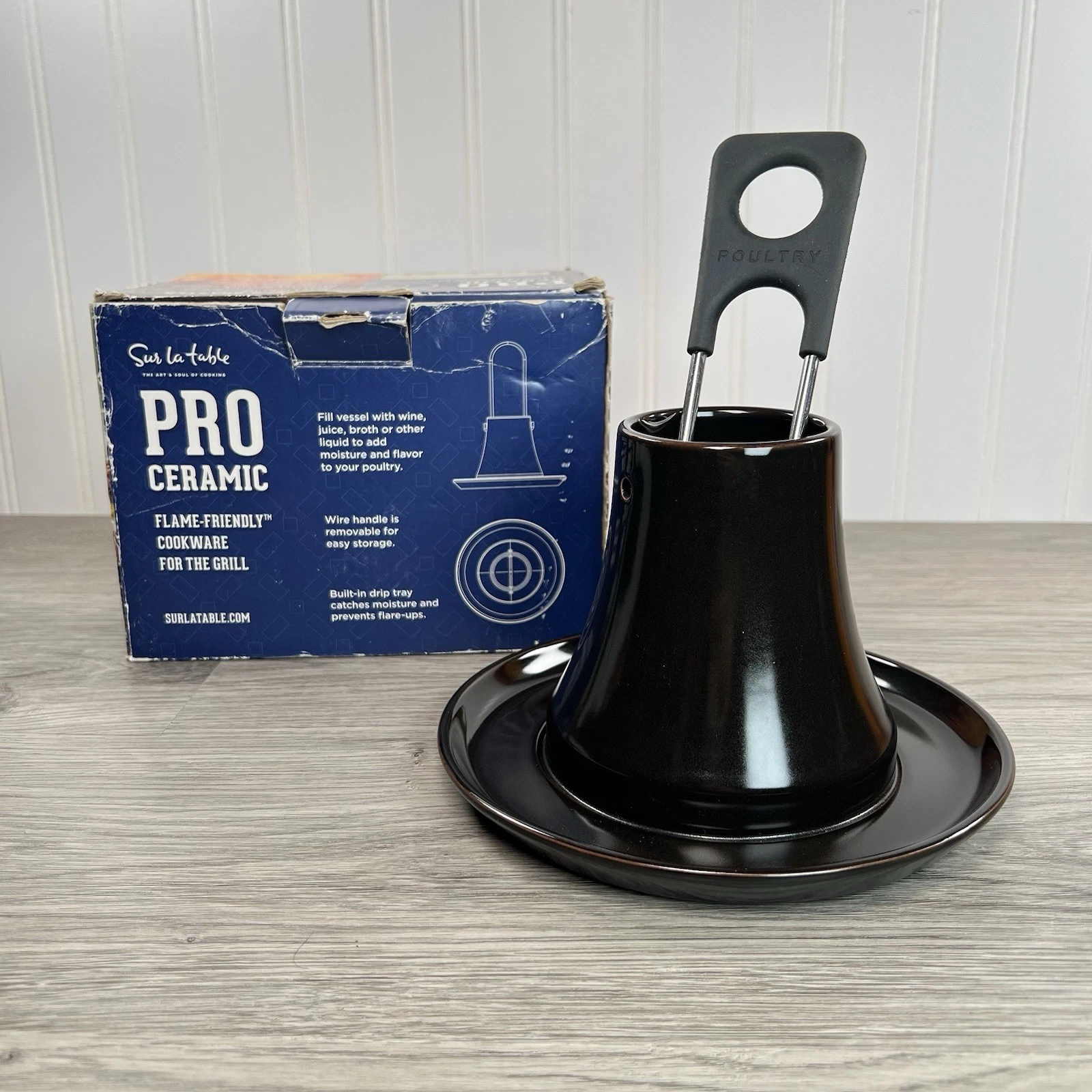 Sur La Table Pro Ceramic Chicken Roaster Nonstick Shockproof Dishwasher Safe NEW