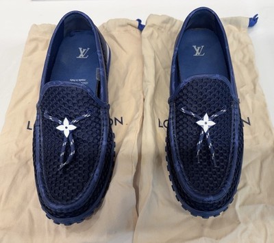 Louis Vuitton LV Racer Moccasin Loafers 1AAQWT Blue Men 9 Driving Shoe Dust Bags