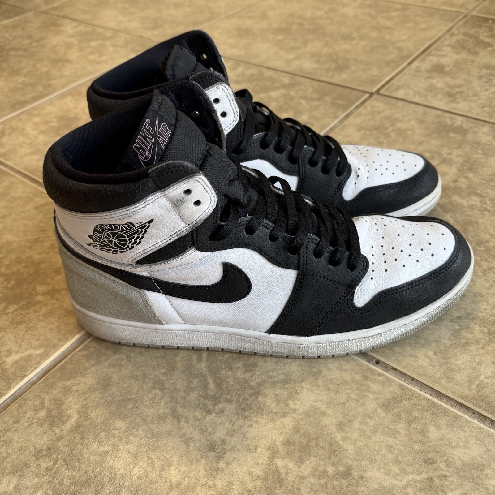 Air Jordan 1 Retro High OG White Bleached Coral-Black Used Size 14  555088-108 thumbnail 3