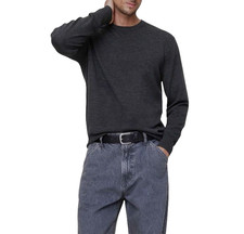 Banana Republic Merino Wool Sweater Men Size Large Gray NEW Crew Neck Pullover