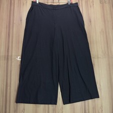 Eileen Fisher Stretch Crepe Wide-Leg Pant | Black Size 14 Made in USA