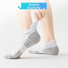 Running Socks for Men Mid Calf Length Combed Cotton Breathable and Wicking