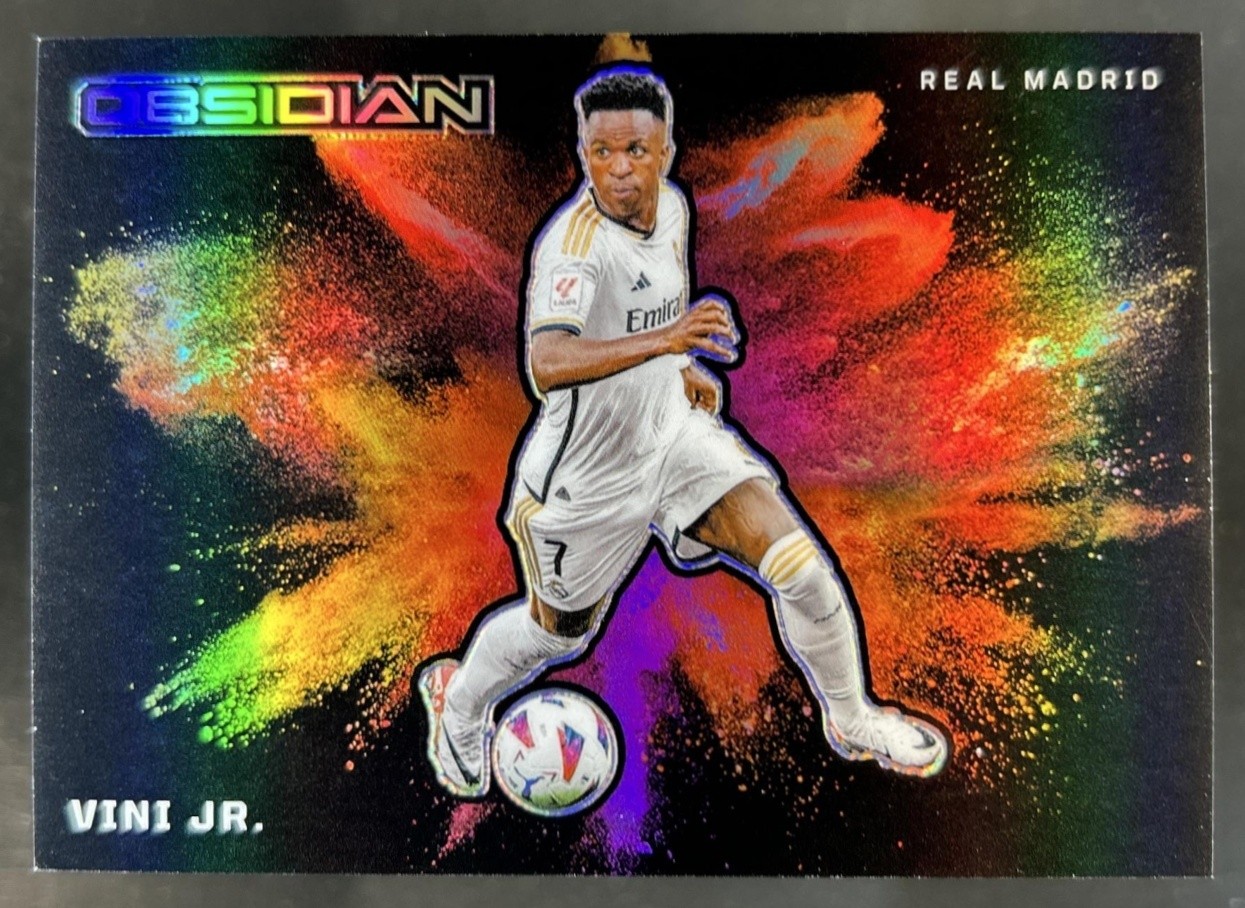 2023-24 Panini Obsidian Vini Jr. Black Colorblast SSP #14 Real Madrid