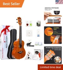 Ukulele, Concert Ukelele Solid Mahogany 23 inch for Professional Beginners Ad...