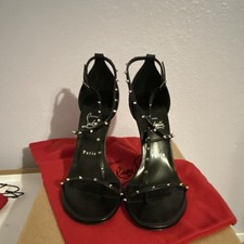 Christian Louboutin Women s Black Leather Str...