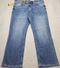 T.K. Axel Slim Bootcut Jeans Mens 38x32 Blue Denim Stretch Medium Wash Outdoor