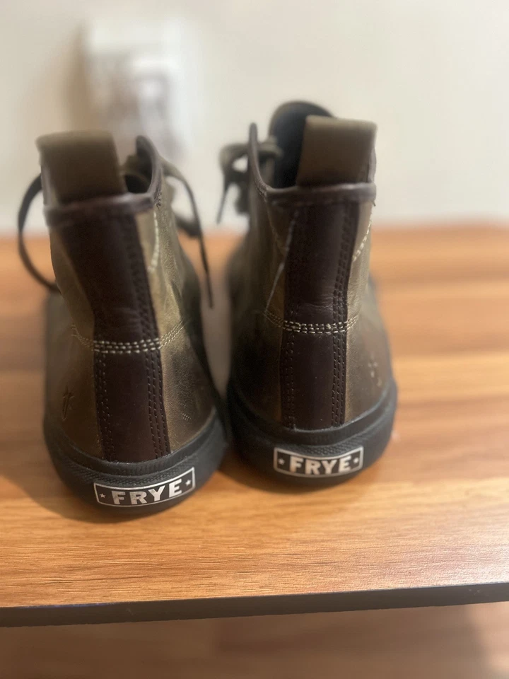 Zapatillas altas Frye Gates para hombre talla 8 cuero verde con cordones clásicas Foto 3 de 4