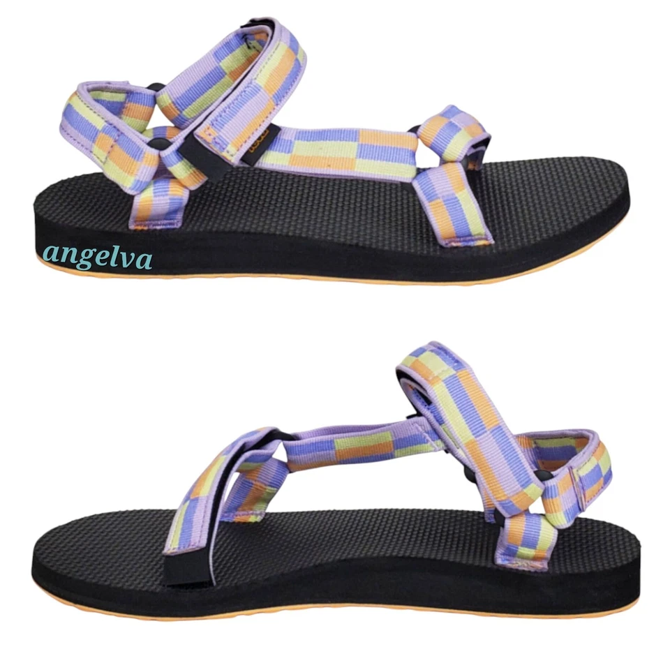 Teva Talla 10 Original Universal Sandalias Retro Bloque Lavanda Tiras Exterior Foto 2 de 4