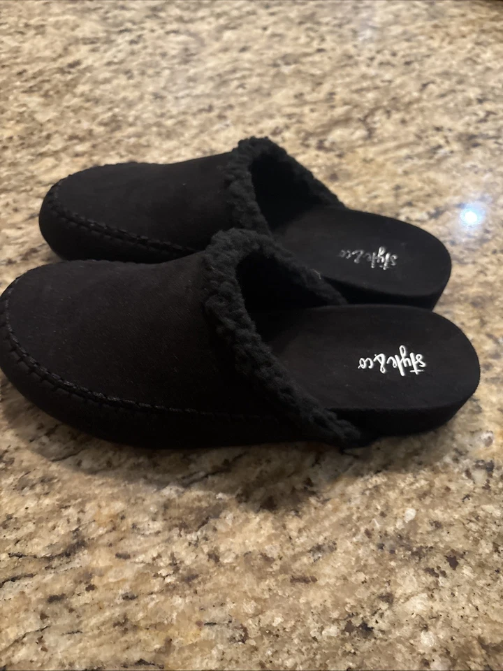 Style & Co Women's Black  Size 6 Brooklynn Microsuede Mock Toe Slide Slippers - Image 2 of 4