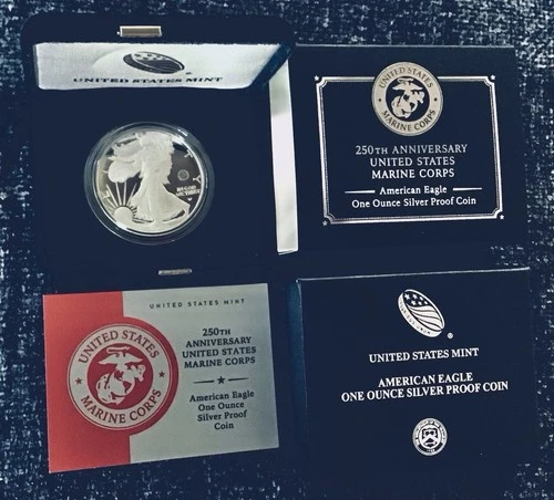 2025-W Proof American Eagle “U.S. Marine Corps” 250th Anniversary Mint Box & COA