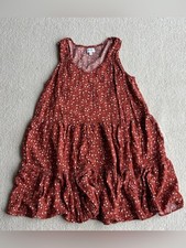 True Craft Burnt Orange Floral Tiered Dress True Craft Burnt Orange Floral Tiered Dress