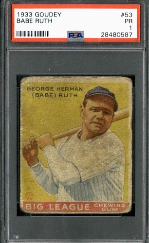 1933 Goudey #53 Babe Ruth - PSA 1