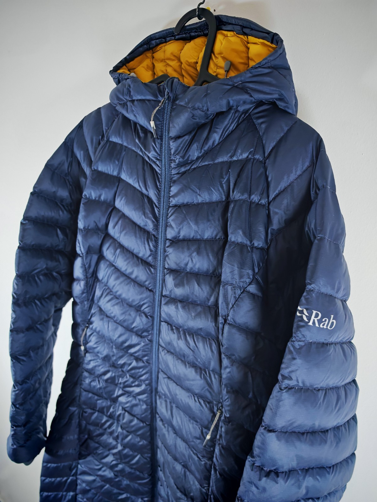 Rab Women's Microlight Down Parka Coat Puffer Navy Blue UK 12 QDA-77 image 7