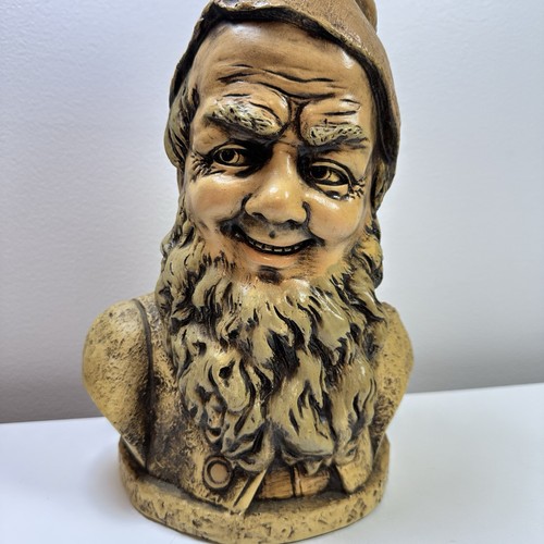Vintage Evil Gnome Sculpture Statue Fera-Stone Signed 14.5”