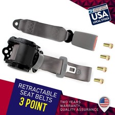Gray Universal 3 Point Retractable Seat Belt For Front Or Rear Seats 1 Pack Gray Universal 3 Point Retractable Seat Belt For Front Or Rear Seats 1 Pack