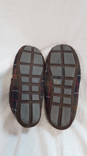 Barbour Monty Mens Moccasin Size 8 Slippers CLASSIC TARTAN GREEN Suede - Picture 9 of 10