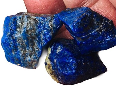 Lapis lazuli Rough Stone Madani Royal Blue Pyrite Mix 3 Pieces 018