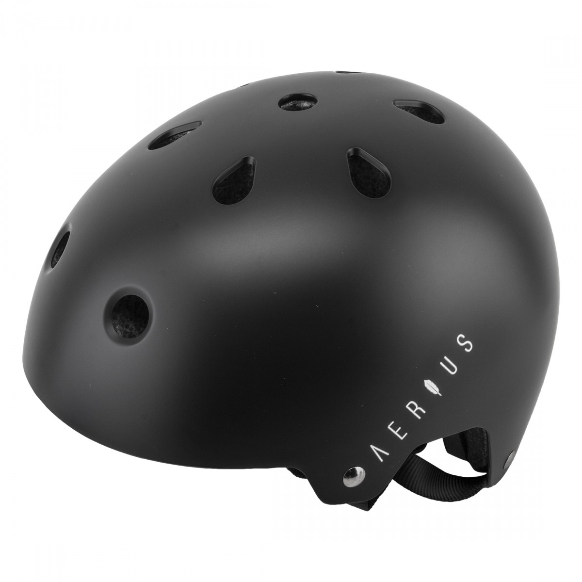 Aerius Matte Black BMX/Skate Helmet - ABS Hard Shell, Adjustable Fit &
