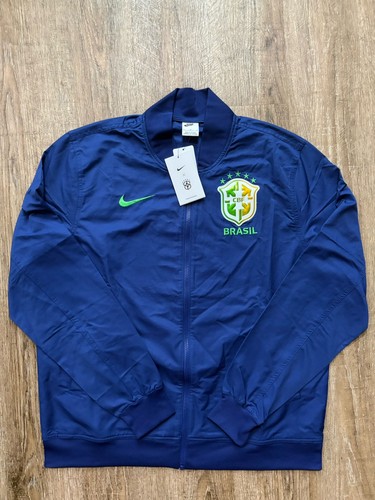 Nike Brasil Full Zip Anthem Jacket Blue Sz Large FJ7444-455 Unreleased Sample