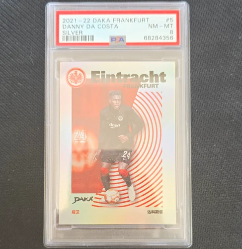 DAKA 2021-22 Frankfurt Danny Da Costa Eintracht #5 Silver 07/75 PSA 8