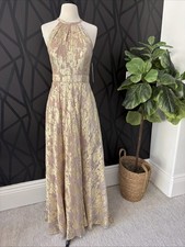 NWT Aqua Women's Formal Gown Sleeveless Size 4 Gold And Nude
