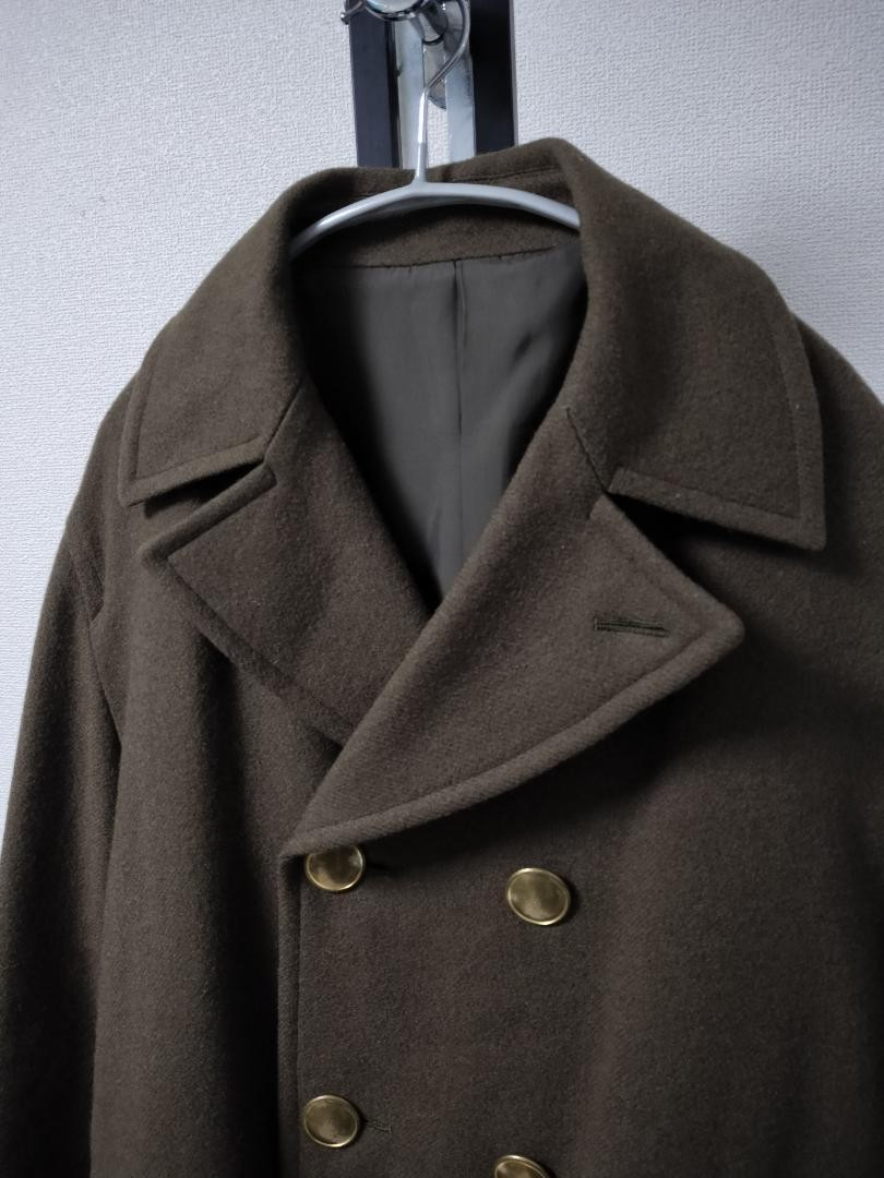 【専用】90's WOOL DOUBLE BREASTED COAT Width/90S/Vintage/Double-Breasted Wool Coat/Gold Button