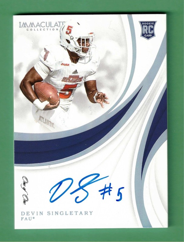 2019 PANINI IMMACULATE COLLEGIATE COLLECTION DEVIN SINGLETARY AUTO 1/1 RC GIANTS