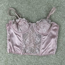 Urban Outfitters Pink Satin and Lace Underwire Bustier Corset Top Medium