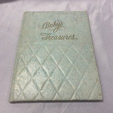 Vintage 1943  Baby  s Treasures  Baby Album - Blue Record Book