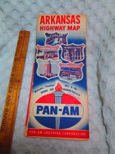 Vtg 1950's Arkansas Pan-Am Southern Corp. Highway Road Map