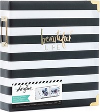 Heidi Swapp Storyline2 D-Ring Album 8.5"X11"-Black Stripe