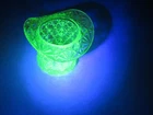 Vintage Yellow Uranium Glass Button Pattern Fenton Top Hat