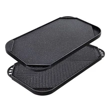 Nonstick Reversible Aluminum Griddle for Camping and BBQ